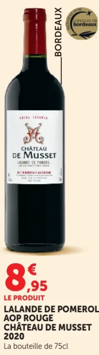 Lalande de Pomerol AOP Rouge Château de Musset 2020