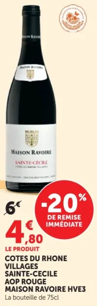 COTES DU RHONE VILLAGES SAINTE-CECILE AOP ROUGE MAISON RAVOIRE HVE3