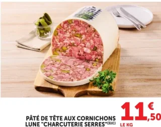Pâté de tête aux cornichons Lune Charcuterie Serres
