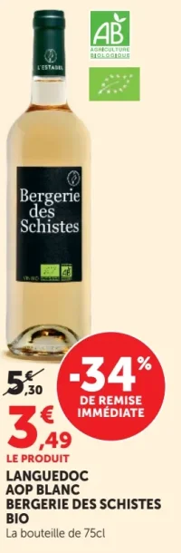 Bergerie des Schistes Languedoc AOP Blanc Bio