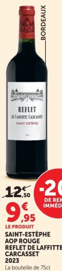 Vin rouge Saint-Estèphe AOP Reflet de Laffitte Carcasset 2023