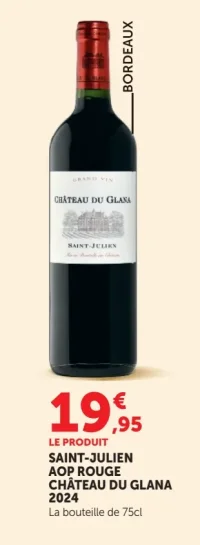 Vin rouge Saint-Julien AOP Château du Glana 2024
