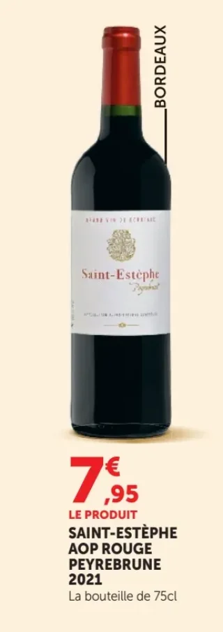 Vin rouge Saint-Estèphe AOP Peyrebrune 2021