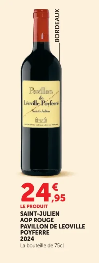 Vin rouge Saint-Julien AOP Pavillon de Léoville Poyferré 2024