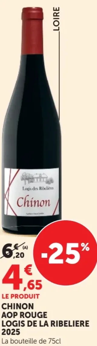 Vin rouge CHINON AOP ROUGE LOGIS DE LA RIBELIERE 2025