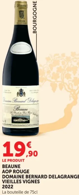 Vin rouge BEAUNE AOP ROUGE DOMAINE BERNARD DELAGRANGE VIEILLES VIGNES 2022