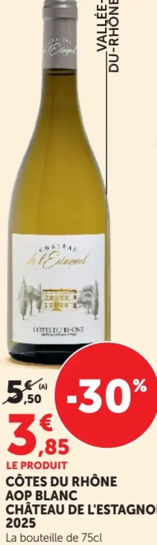 CÔTES DU RHÔNE AOP BLANC CHÂTEAU DE L'ESTAGNOL 2023