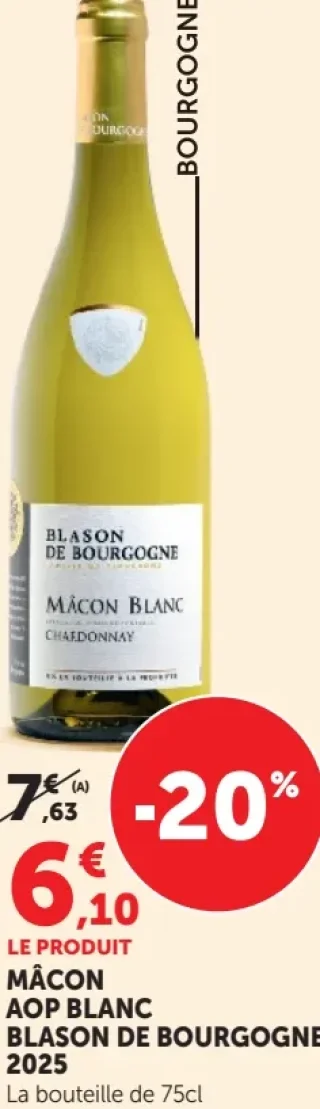 MÂCON AOP BLANC BLASON DE BOURGOGNE 2023
