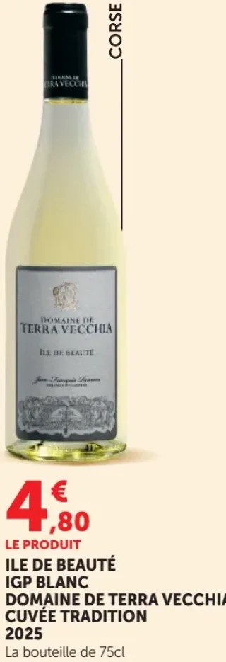 ILE DE BEAUTÉ IGP BLANC DOMAINE DE TERRA VECCHIA CUVÉE TRADITION 2023