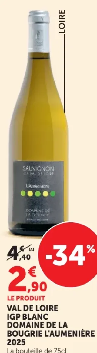 Domaine de la Bougrie L'Aumenière Val de Loire IGP Blanc 2025