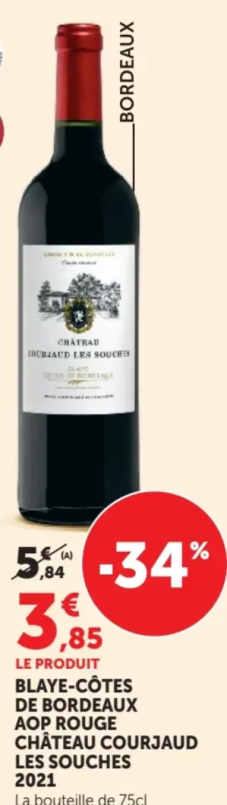 Château Courjaud Les Souches 2021 Blaye-Côtes de Bordeaux AOP Rouge
