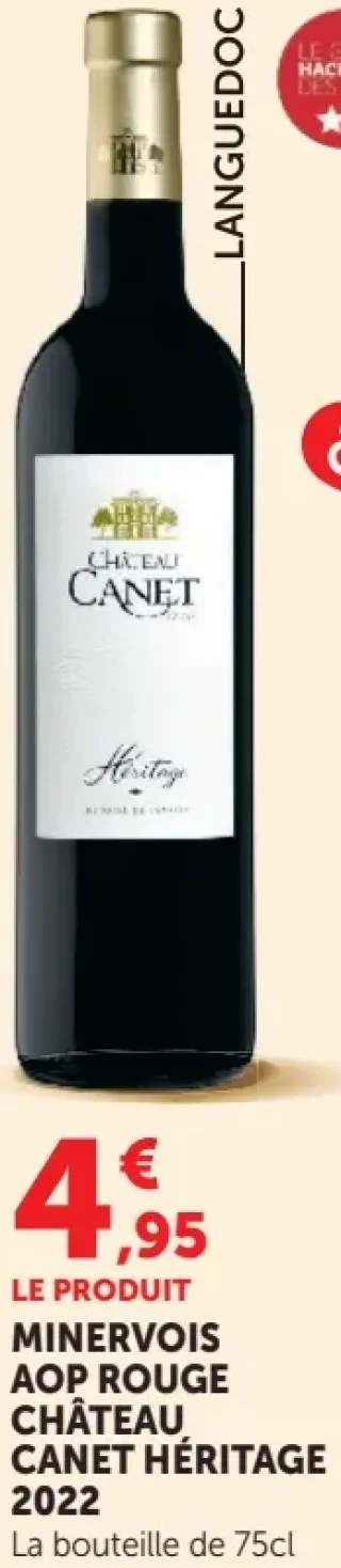 Vin rouge Minervois AOP Château Canet Héritage