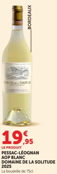PESSAC-LÉOGNAN AOP BLANC DOMAINE DE LA SOLITUDE 2025