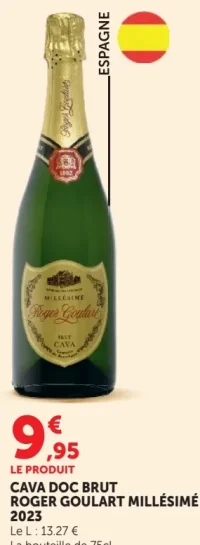 Cava Doc Brut Roger Goulart Millésimé 2023 Espagne
