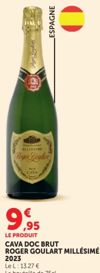 Cava Doc Brut Roger Goulart Millésimé 2023 Espagne