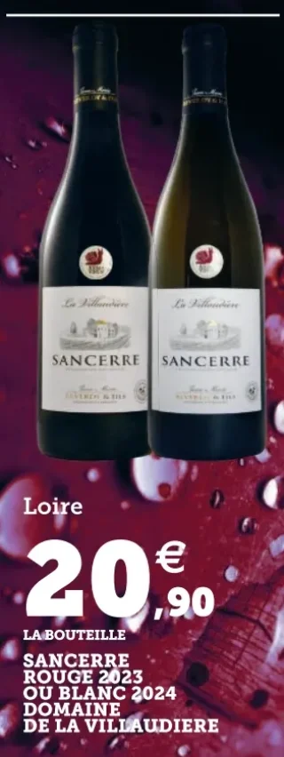 Sancerre Rouge 2023 ou Blanc 2024 Domaine de la Villaudiere