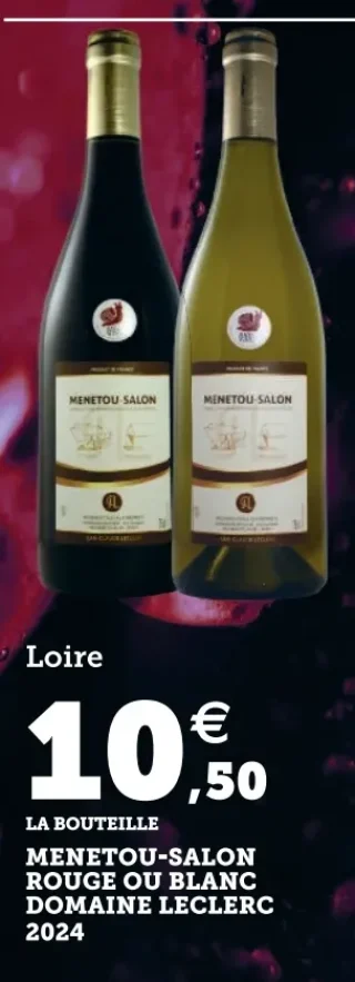 Menetou-Salon Rouge ou Blanc Domaine Leclerc 2024