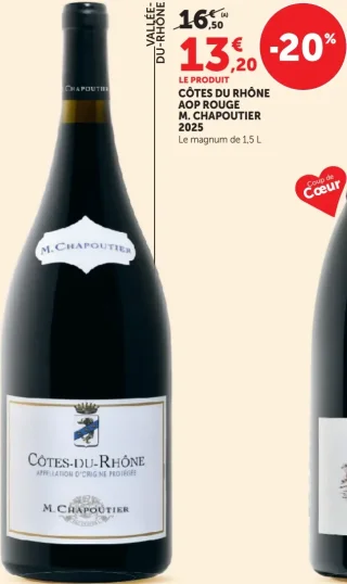 Côtes du Rhône AOP Rouge M. Chapoutier 2025 Le magnum de 1,5 L