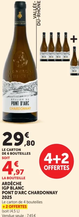 Cellier du Pont d'Arc Chardonnay Ardèche IGP Blanc