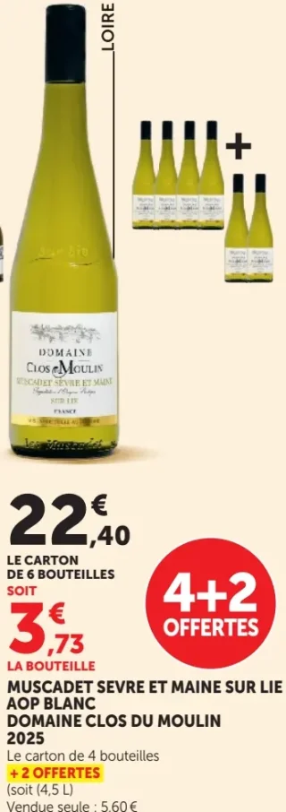 Domaine Clos du Moulin Muscadet Sèvre et Maine sur lie AOP Blanc