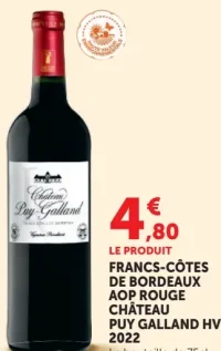 Francs-Côtes de Bordeaux AOP Rouge Château Puy Galland HVE 2022