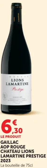 Gaillac AOP Rouge Chateau Lions Lamartine Prestige 2023