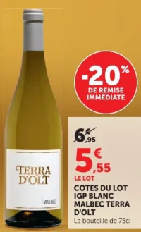 COTES DU LOT IGP BLANC MALBEC TERRA D'OLT