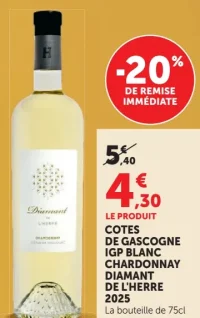 COTES DE GASCOGNE IGP BLANC CHARDONNAY DIAMANT DE L'HERRE 2025