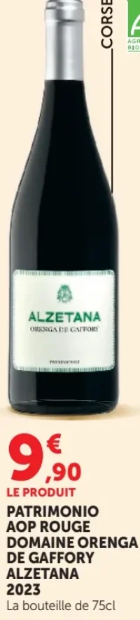 PATRIMONIO AOP ROUGE DOMAINE ORENGA DE GAFFORY ALZETANA 2023