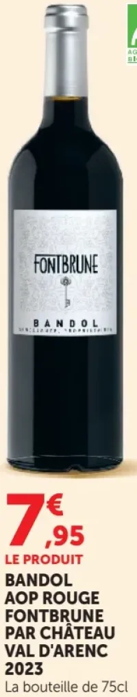 BANDOL AOP ROUGE FONTBRUNE PAR CHÂTEAU VAL D'ARENC 2023