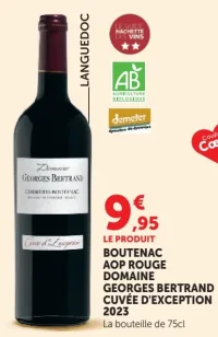 BOUTENAC AOP ROUGE DOMAINE GEORGES BERTRAND CUVÉE D'EXCEPTION 2023