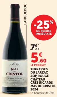 Terrasses du Larzac AOP Rouge Château Crès Ricards Mas de Cristol 2024