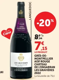Grés-de-Montpellier AOP Rouge Château de L'Engarran Les Gravières 2022