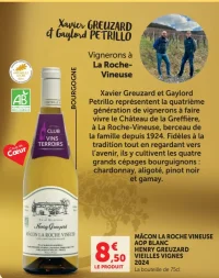 MÂCON LA ROCHE VINEUSE AOP BLANC HENRY GREUZARD VIEILLES VIGNES 2024
