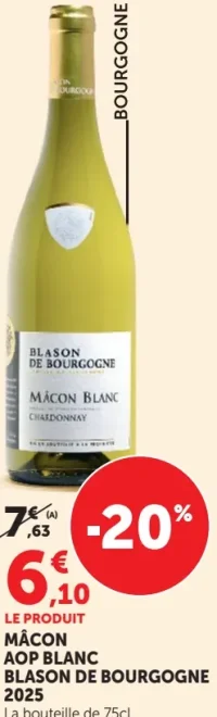 MÂCON AOP BLANC BLASON DE BOURGOGNE 2025