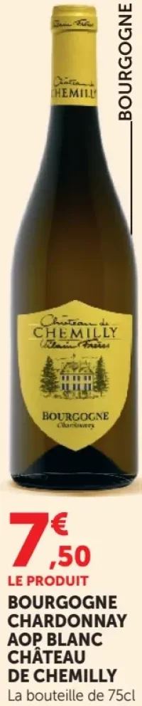 BOURGOGNE CHARDONNAY AOP BLANC CHÂTEAU DE CHEMILLY