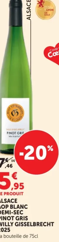 Alsace AOP Blanc Demi-Sec Pinot Gris Willy Gisselbrecht 2025