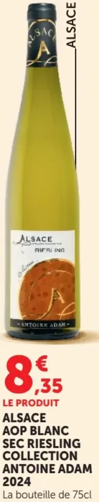 ALSACE AOP BLANC SEC RIESLING COLLECTION ANTOINE ADAM 2024