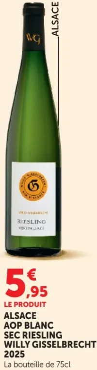 Alsace AOP Blanc Sec Riesling Willy Gisselbrecht 2025
