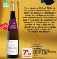 ALSACE AOP BLANC MOELLEUX GEWURZTRAMINER DOMAINE EHRHART-PFOHL VIEILLES VIGNES 2024