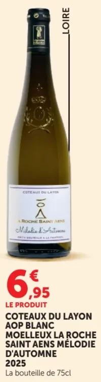 Coteaux du Layon AOP Blanc Moelleux La Roche Saint Aens Mélodie d'Automne