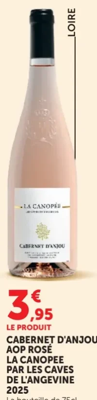 Cabernet d'Anjou AOP Rosé La Canopée par Les Caves de l'Angevine 2025