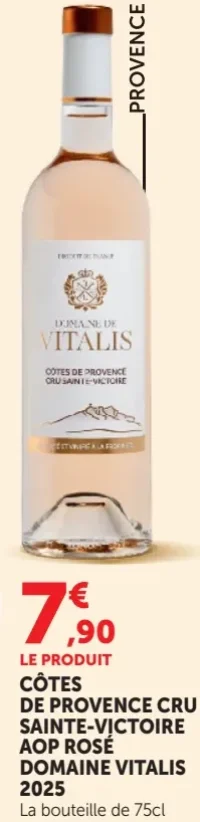 CÔTES DE PROVENCE CRU SAINTE-VICTOIRE AOP ROSÉ DOMAINE VITALIS 2025