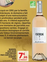 Bandol AOP Rosé Fontbrune par Château Val d'Arenc 2025