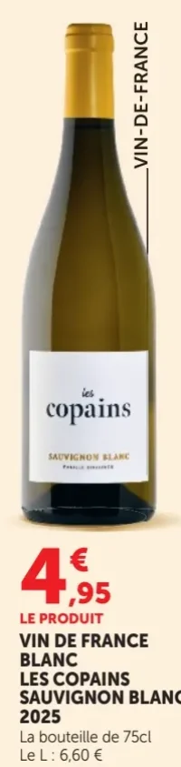 VIN DE FRANCE BLANC LES COPAINS SAUVIGNON BLANC 2025