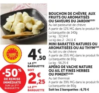 Bouchon de chèvre aux fruits ou aromatisés ou Saveurs du jardin