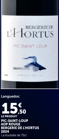 PIC-SAINT-LOUP AOP ROUGE BERGERIE DE L'HORTUS 2024