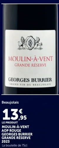 Moulin-à-Vent AOP Rouge Georges Burrier Grande Réserve 2023