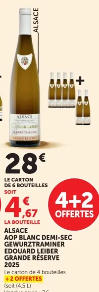 Alsace AOP Blanc Demi-Sec Gewurztraminer Edouard Leiber Grande Réserve
