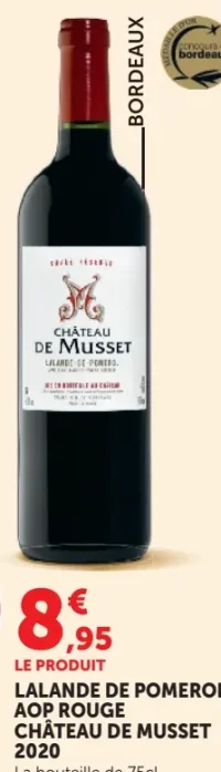 CHÂTEAU DE MUSSET LALANDE DE POMEROL AOP ROUGE 2020